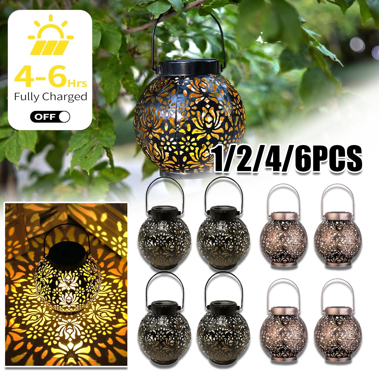 Smart Garden Light Camera - 1-6PCS Moroccan Solar Lanterns Outdoor Waterproof