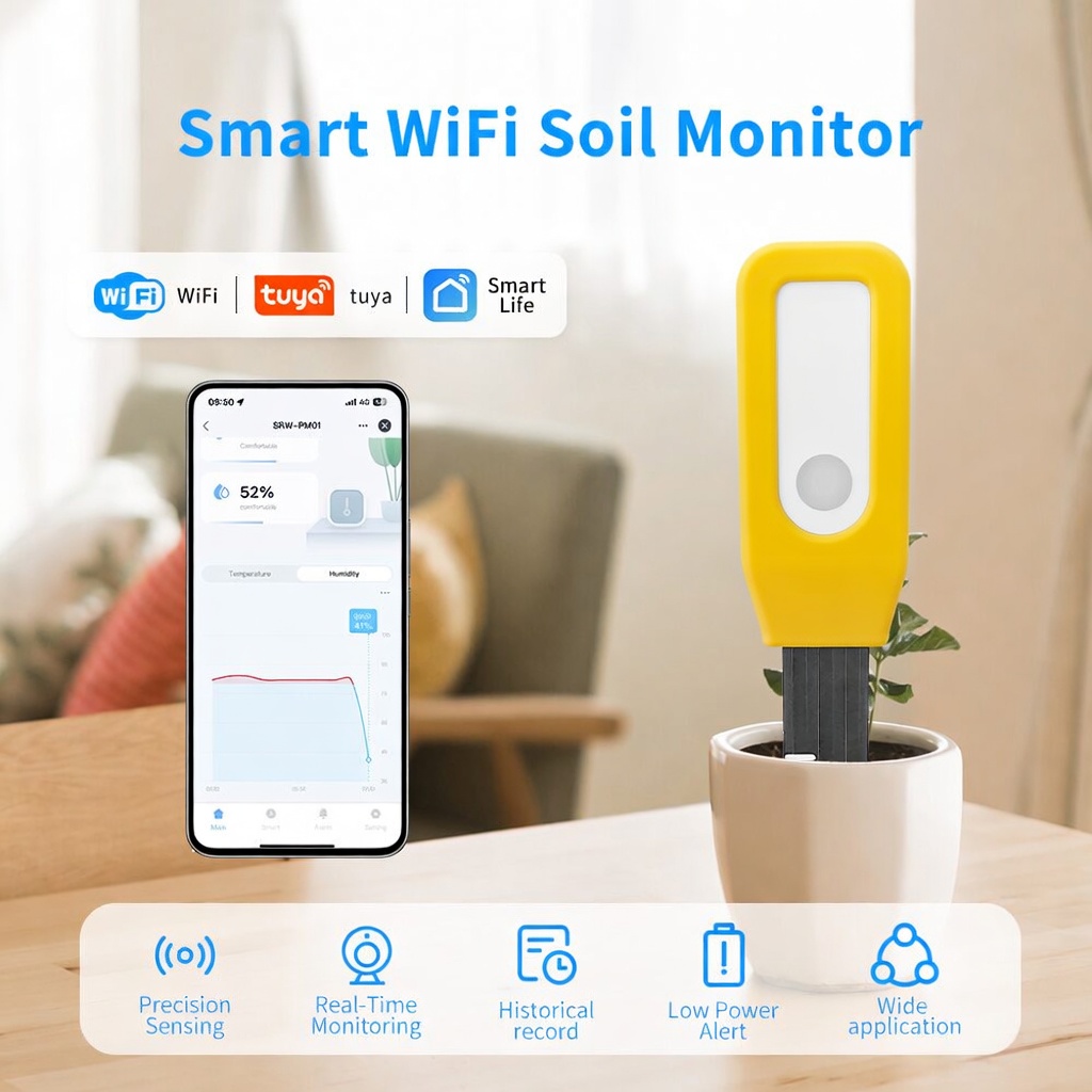 Smart Soil Sensor - Tuya WiFi Temperature and Humidity Sensor