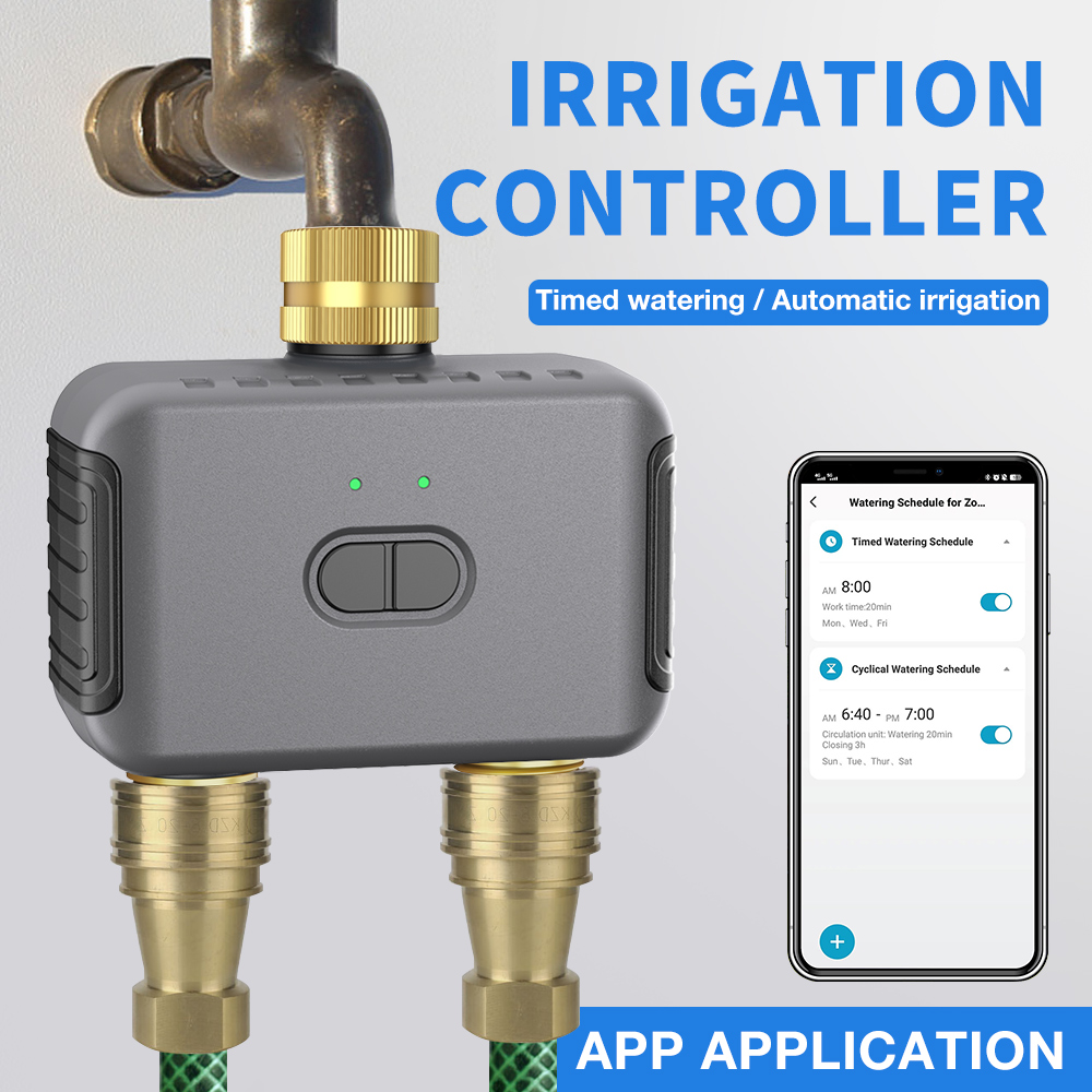Smart Garden Monitor - Tuya 2 Zone Watering Timer Garden