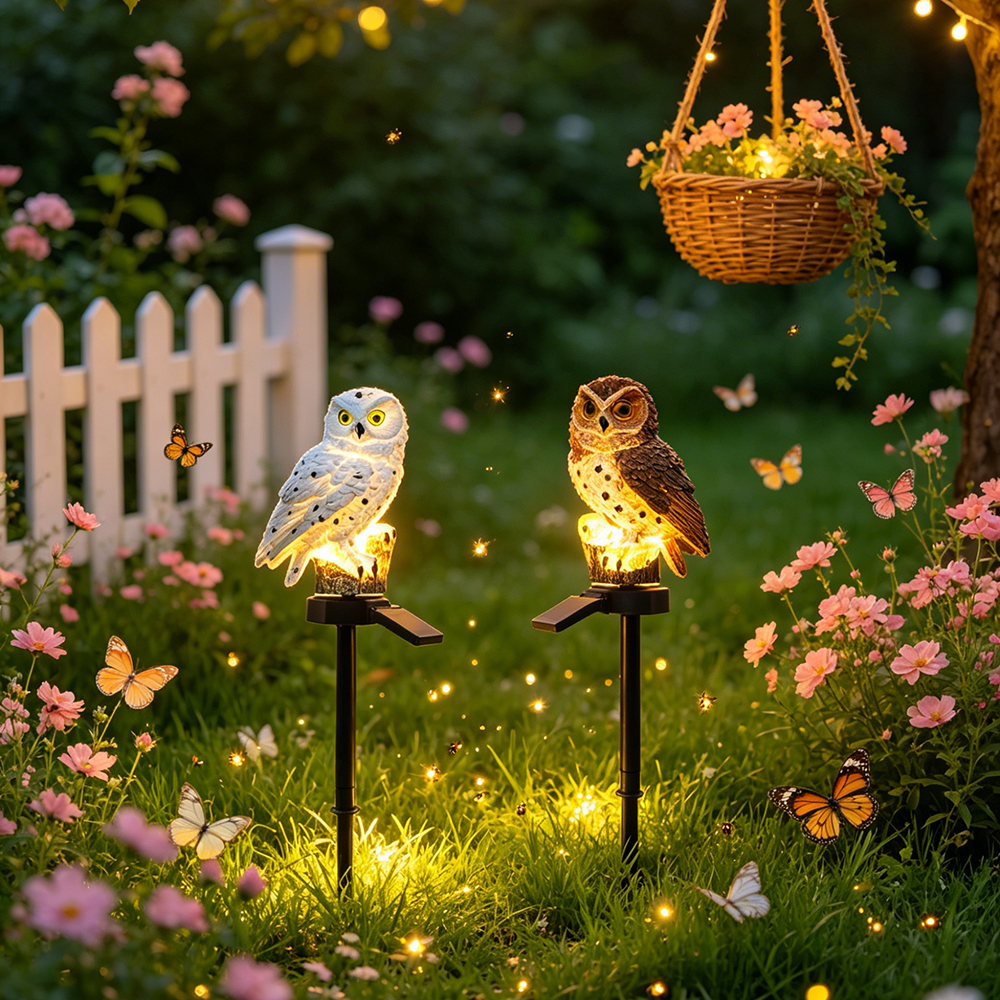 Owl Solar Light, Resin Owl Gro - Smart Garden Light Camera 评论和价格