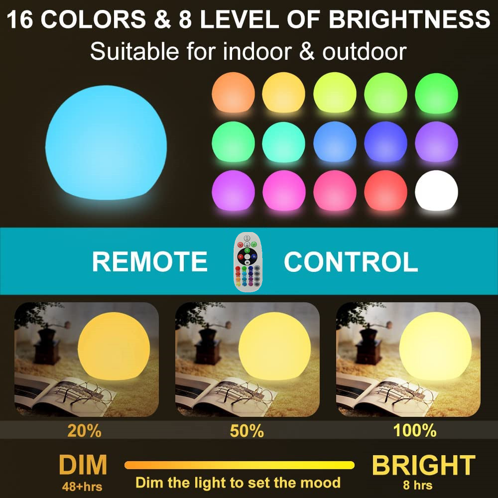 Rechargeable LED Glowing Ball  - Smart Garden Lamp 评论和价格