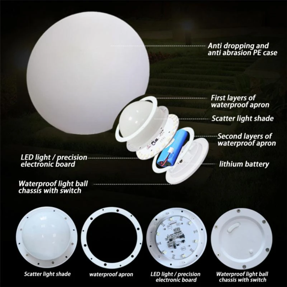 Rechargeable LED Glowing Ball  - Smart Garden Lamp 评论和价格