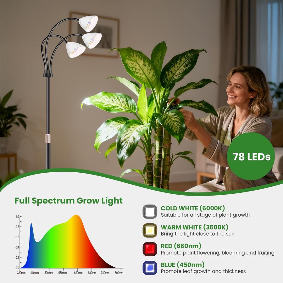 Grow Lights for Indoor Plants  - Plant Grow Light Full Spectrum 评论和价格