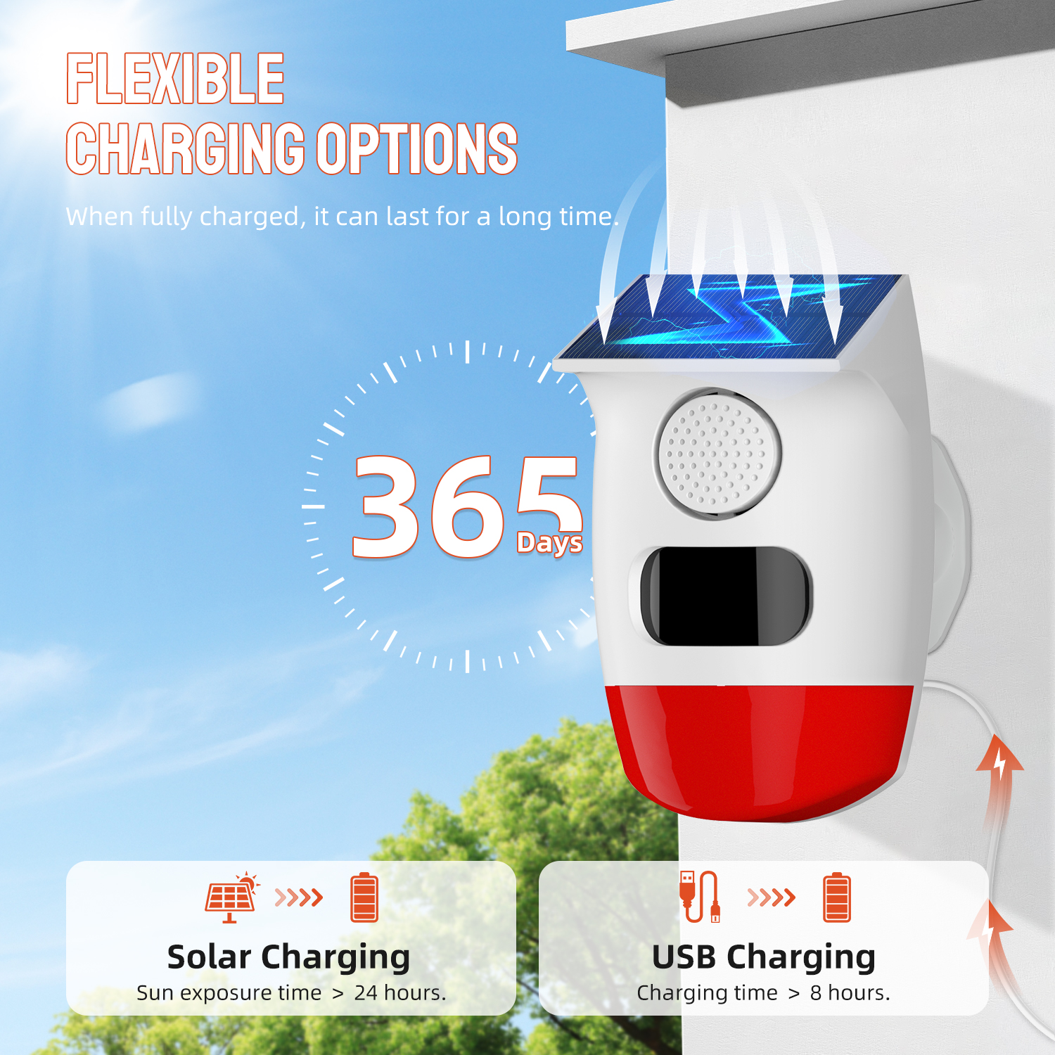Outdoor Solar Alarm PIR Infrar - Smart Garden Light Camera 评论和价格