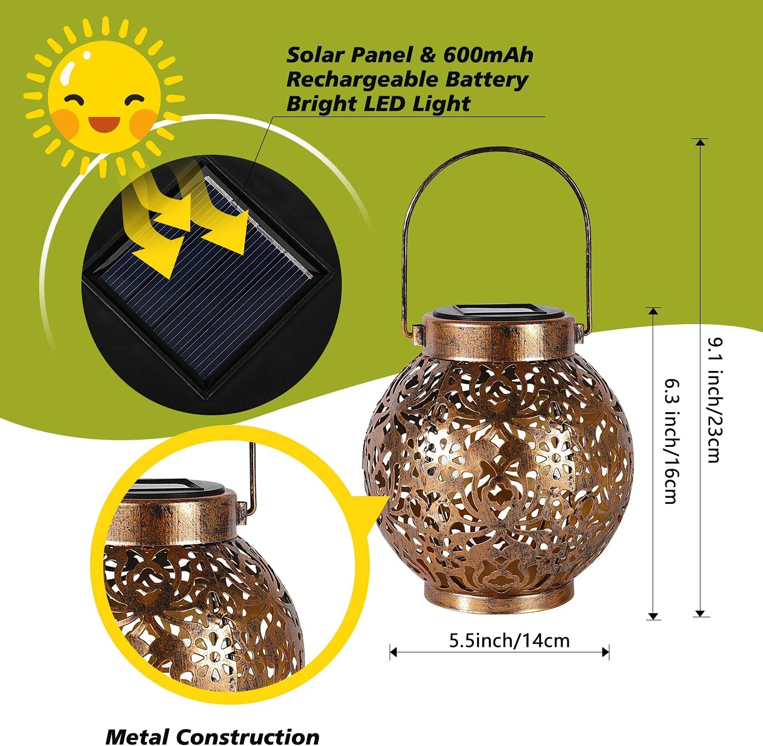 1-6PCS Moroccan Solar Lanterns - Smart Garden Light Camera 评论和价格