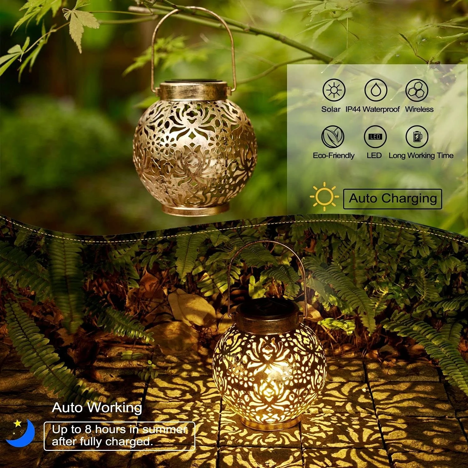1-6PCS Moroccan Solar Lanterns - Smart Garden Light Camera 评论和价格