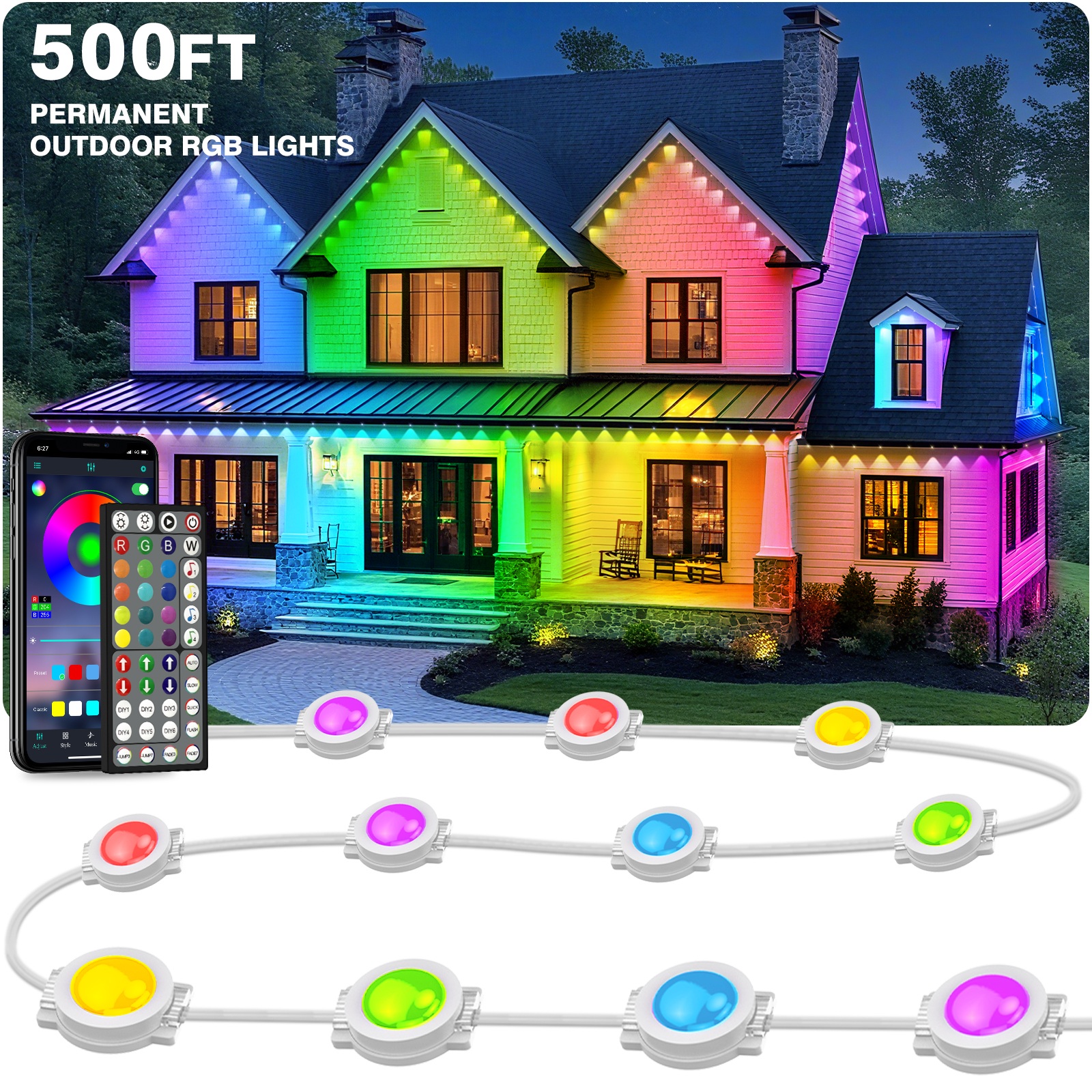 500FT Permanent Outdoor LED St - Smart Garden Light Controller 评论和价格