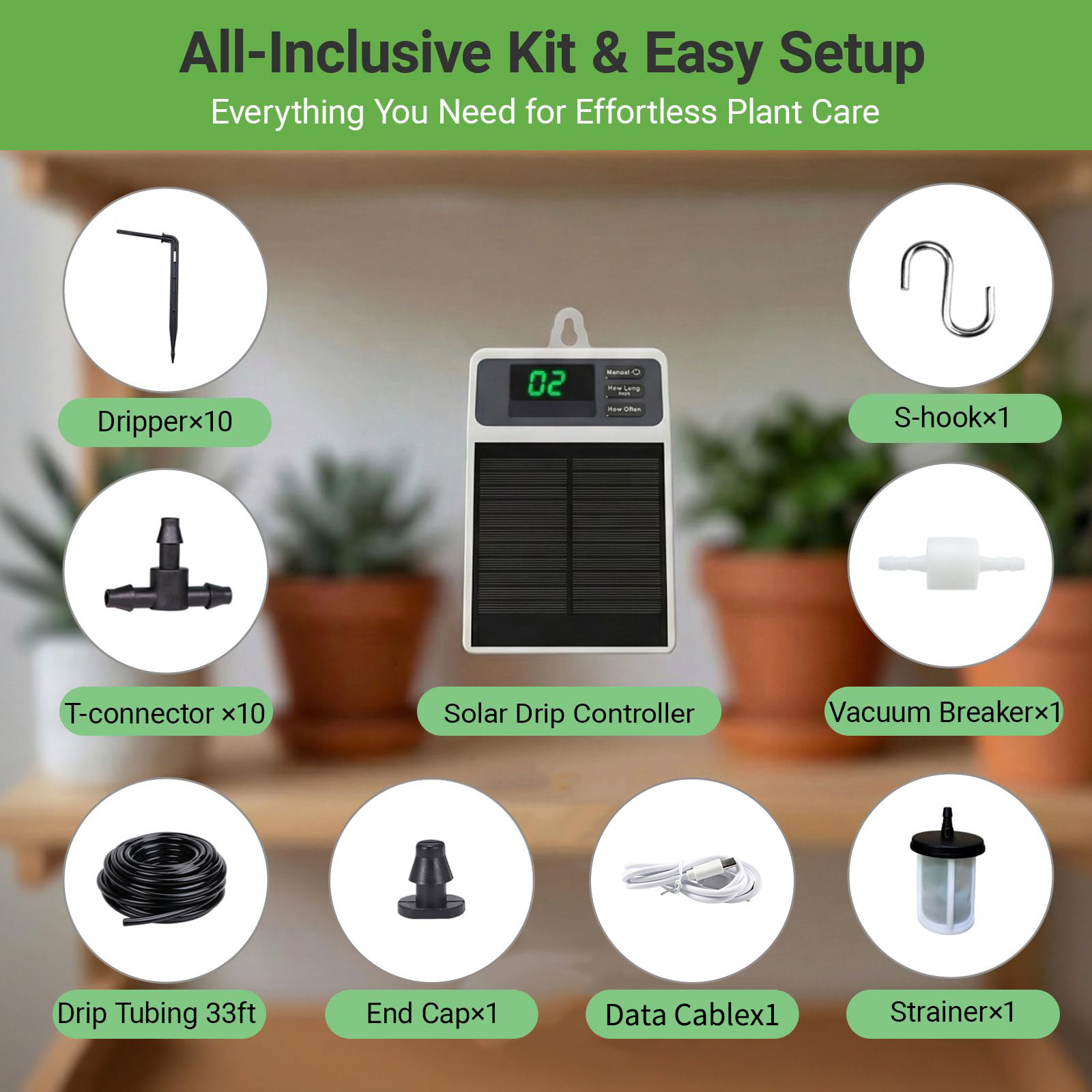Upgraded Solar Drip Irrigation - Smart Garden Monitor 评论和价格