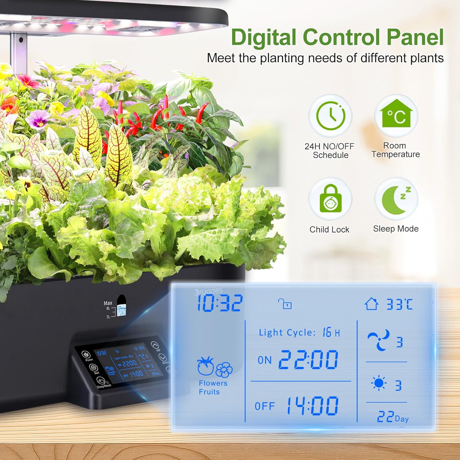 17 Pods Hydroponic Growing Sys - Smart Garden Light Controller 评论和价格