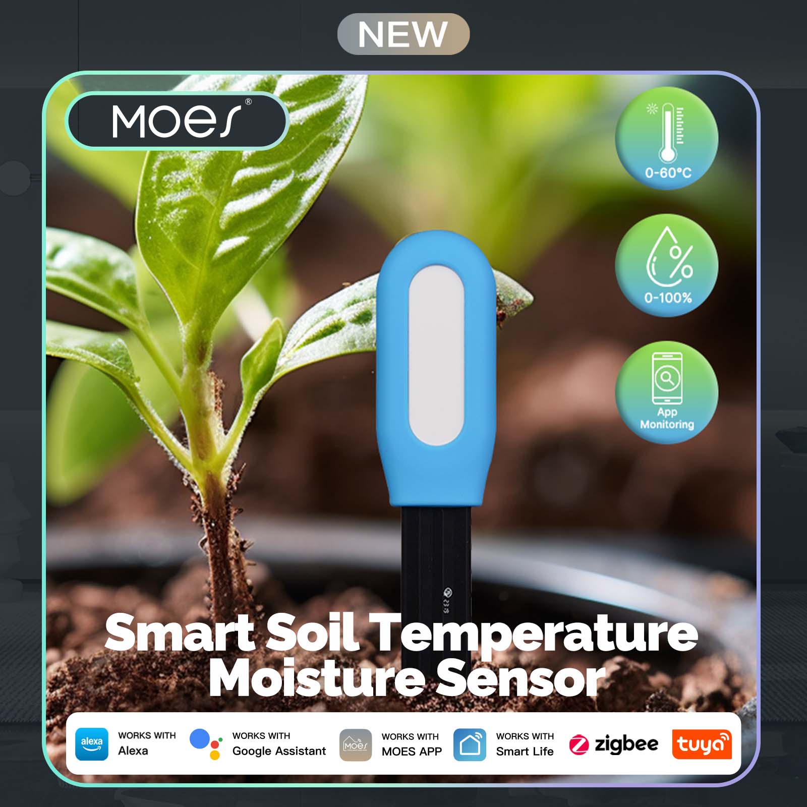 MOES Smart Soil Moisture Senso - Smart Garden Monitoring System 评论和价格