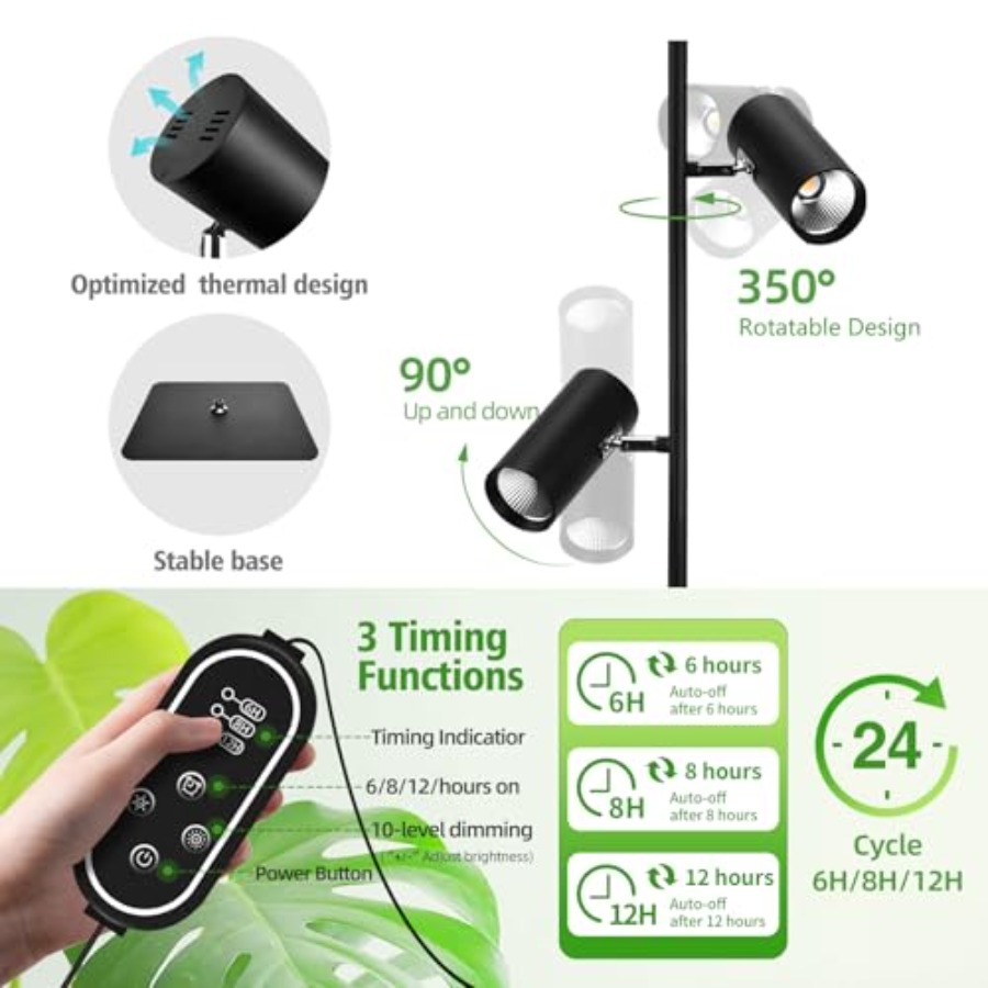 60W Dimmable Grow Light, Full  - Plant Grow Light Full Spectrum 评论和价格