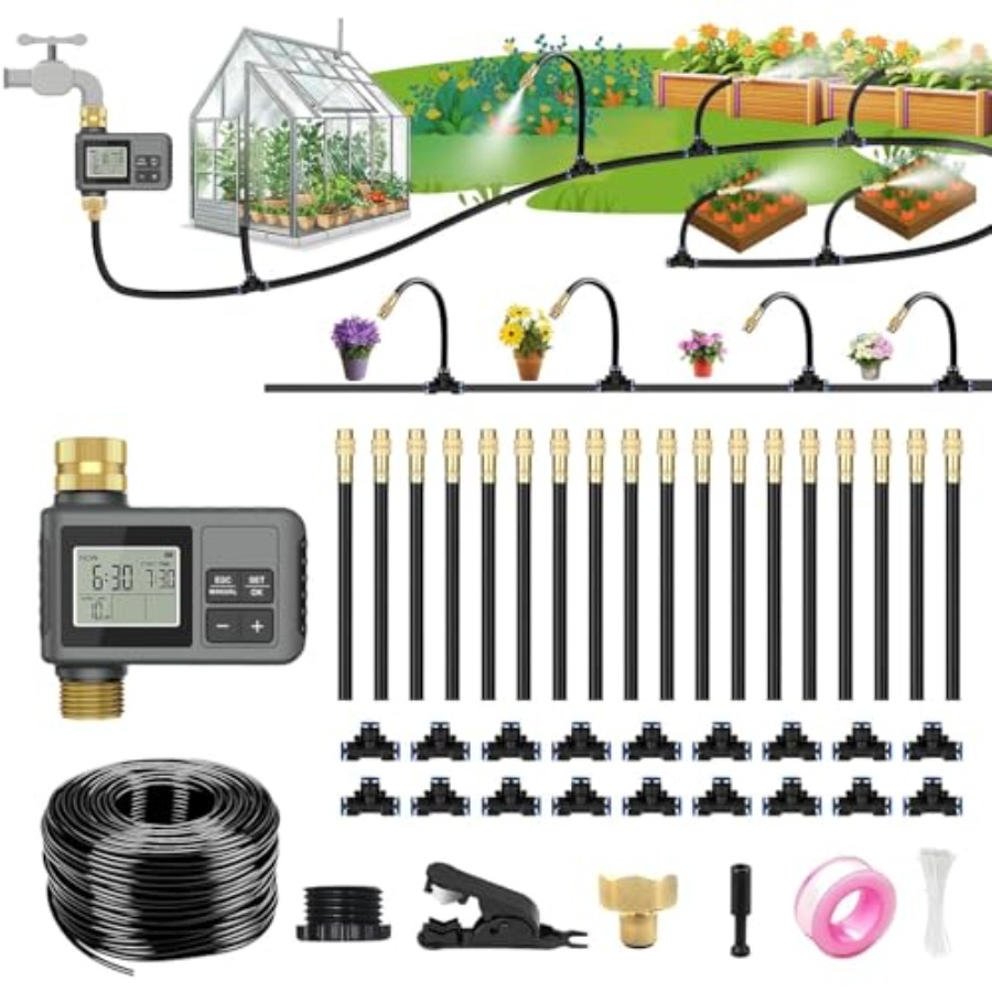 60Ft Drip Irrigation System wi - Smart Garden Water Features 评论和价格