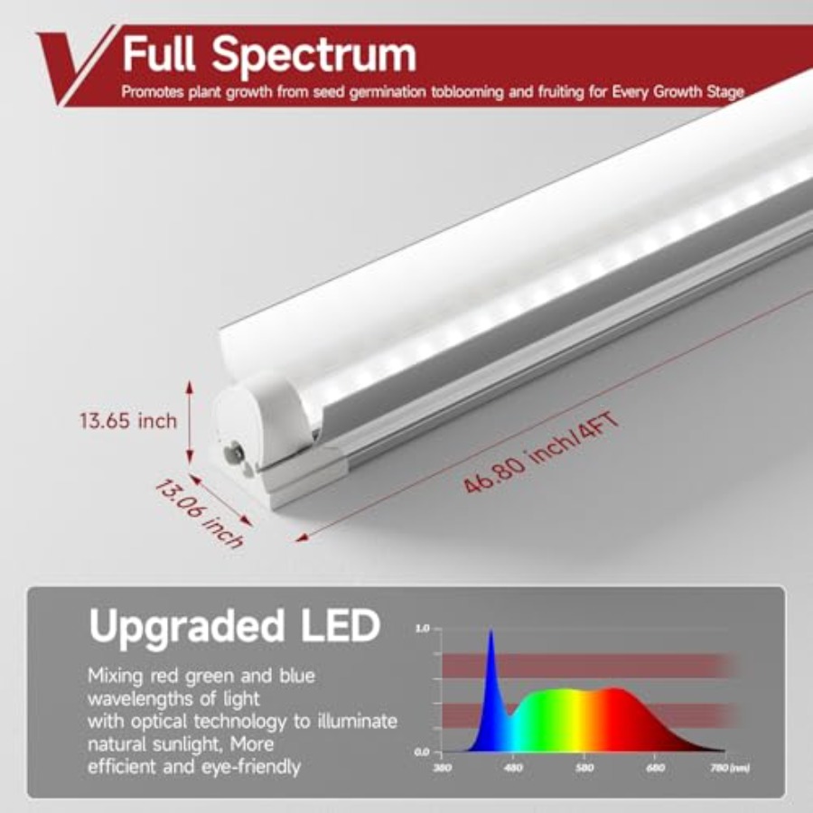 8 Pack LED Grow Light 4FT, 500 - Plant Grow Light Full Spectrum 评论和价格