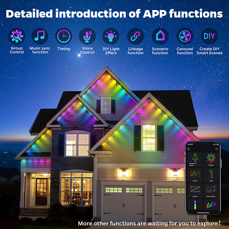 150FT LED Eave Lights Smart Pe - Smart Garden Light Controller 评论和价格