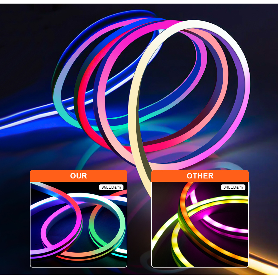 RGBIC LED Neon Strip 12V 96LED - Smart Garden Light Controller 评论和价格