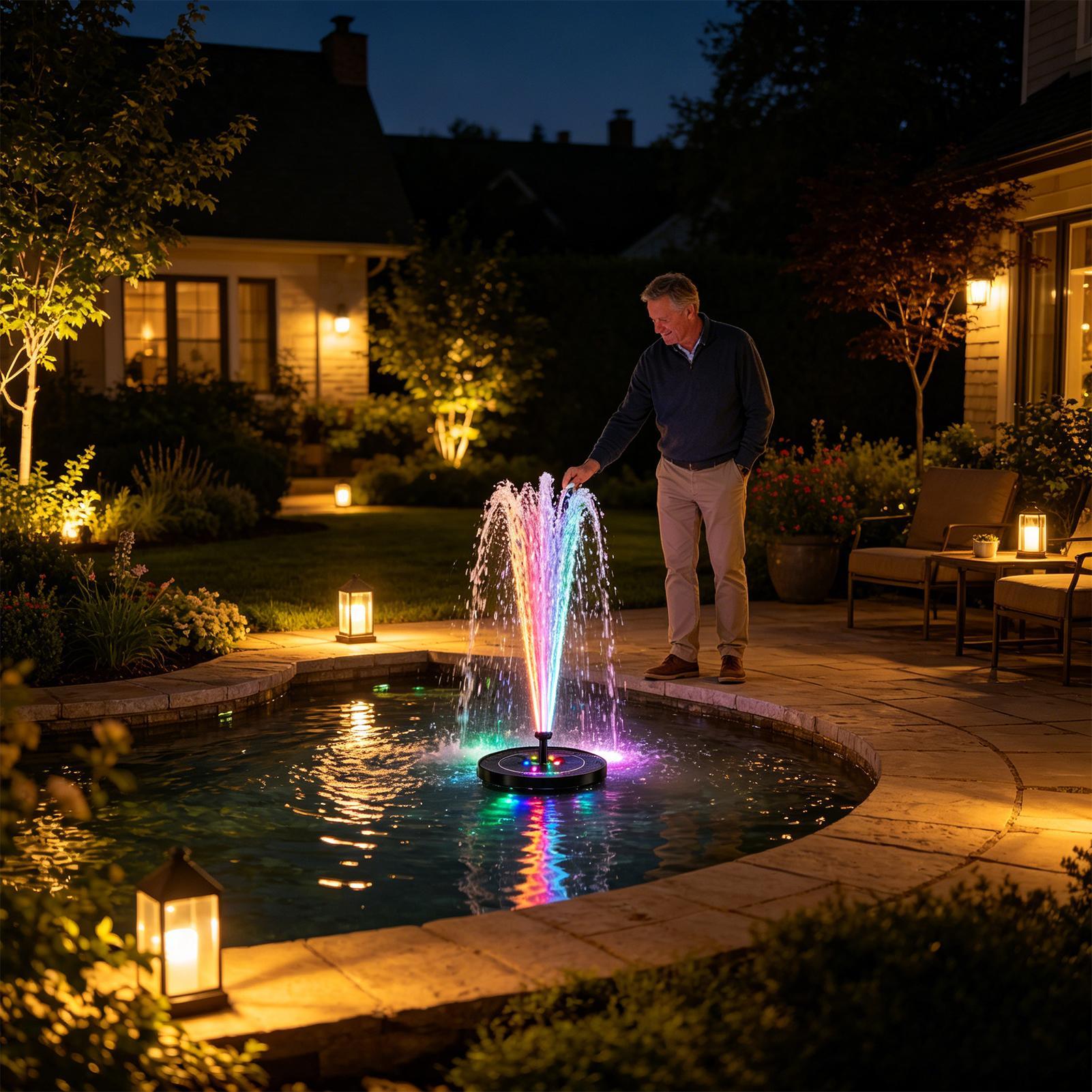 Floating Solar Bird Bath Fount - Smart Garden Light Camera 评论和价格