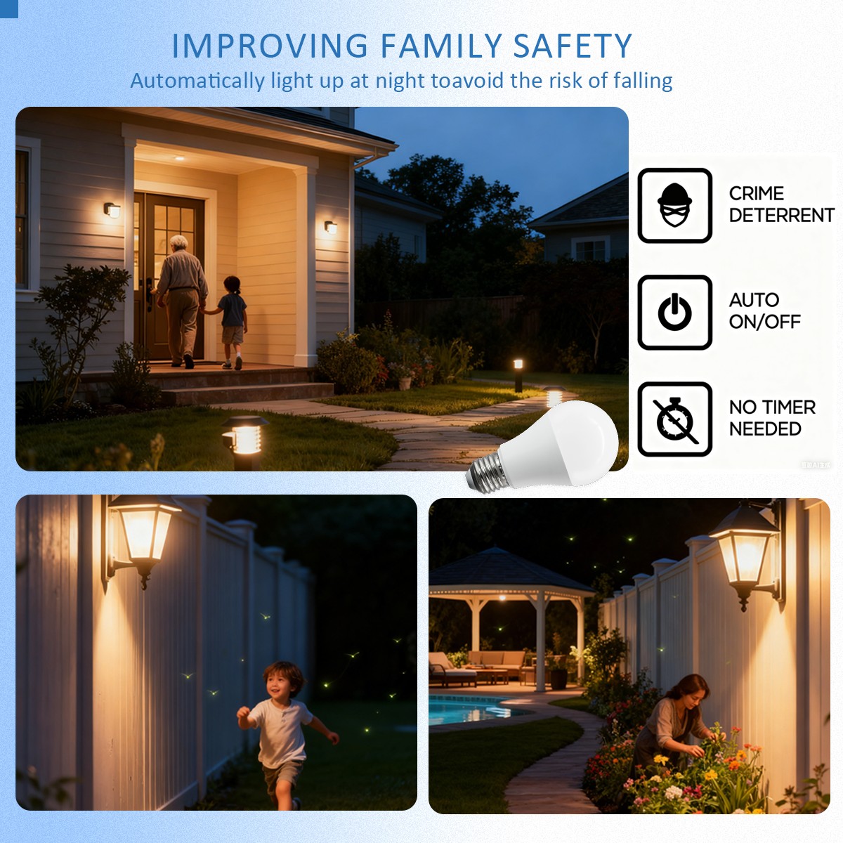 10pcs Auto ON OFF Sensor Light - Smart Garden Light Controller 评论和价格