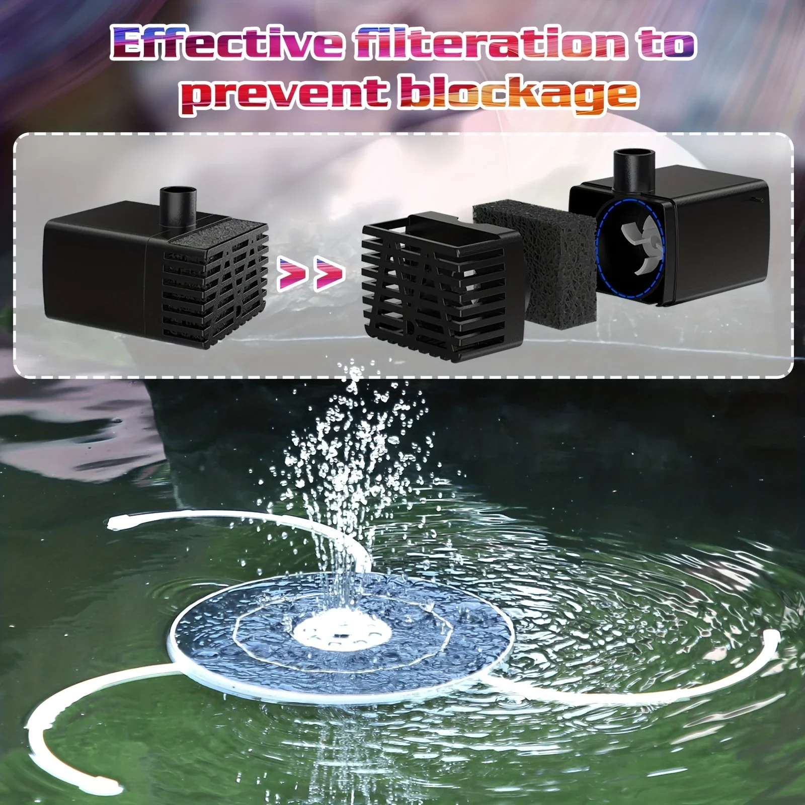 6.5W LED Solar Fountain Pump w - Smart Garden Light Camera 评论和价格
