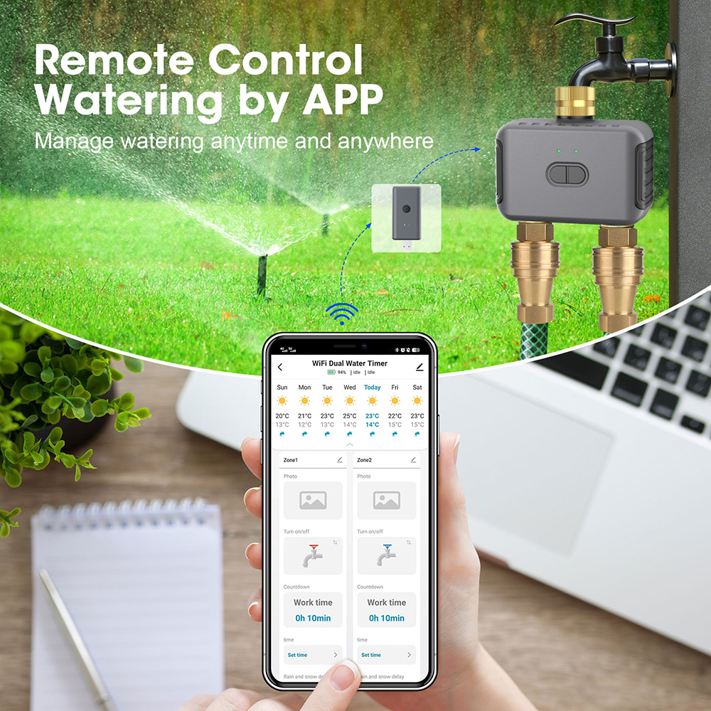 Tuya 2 Zone Watering Timer Gar - Smart Garden Monitor 评论和价格